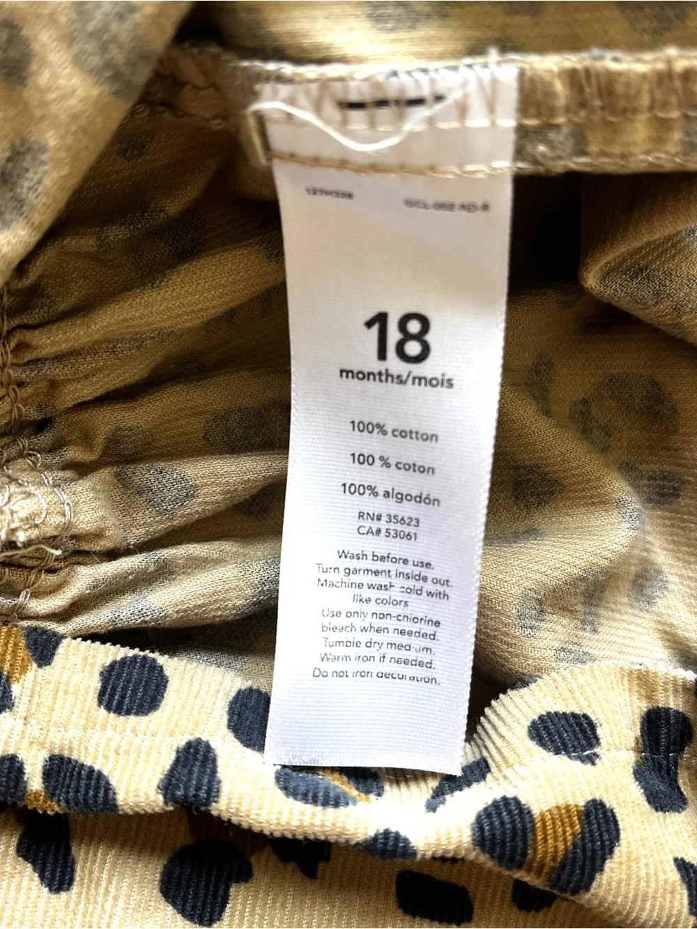 Toddler Girl 18M Clothing Bundle Carter’s Leopard Dress, Cat & Jack Jeans